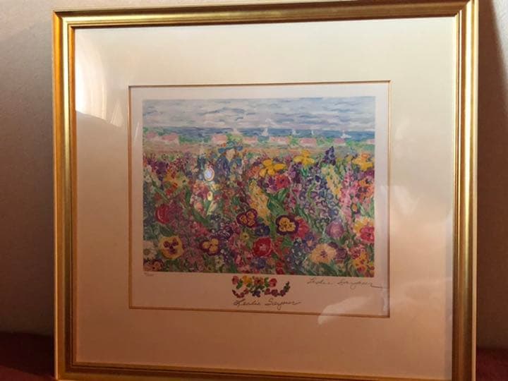 レスリーセイヤー シルクスクリーン インザガーデン レスリー・セイヤー「イン・ザ・ガーデン」シルクスクリーン :: 絵画