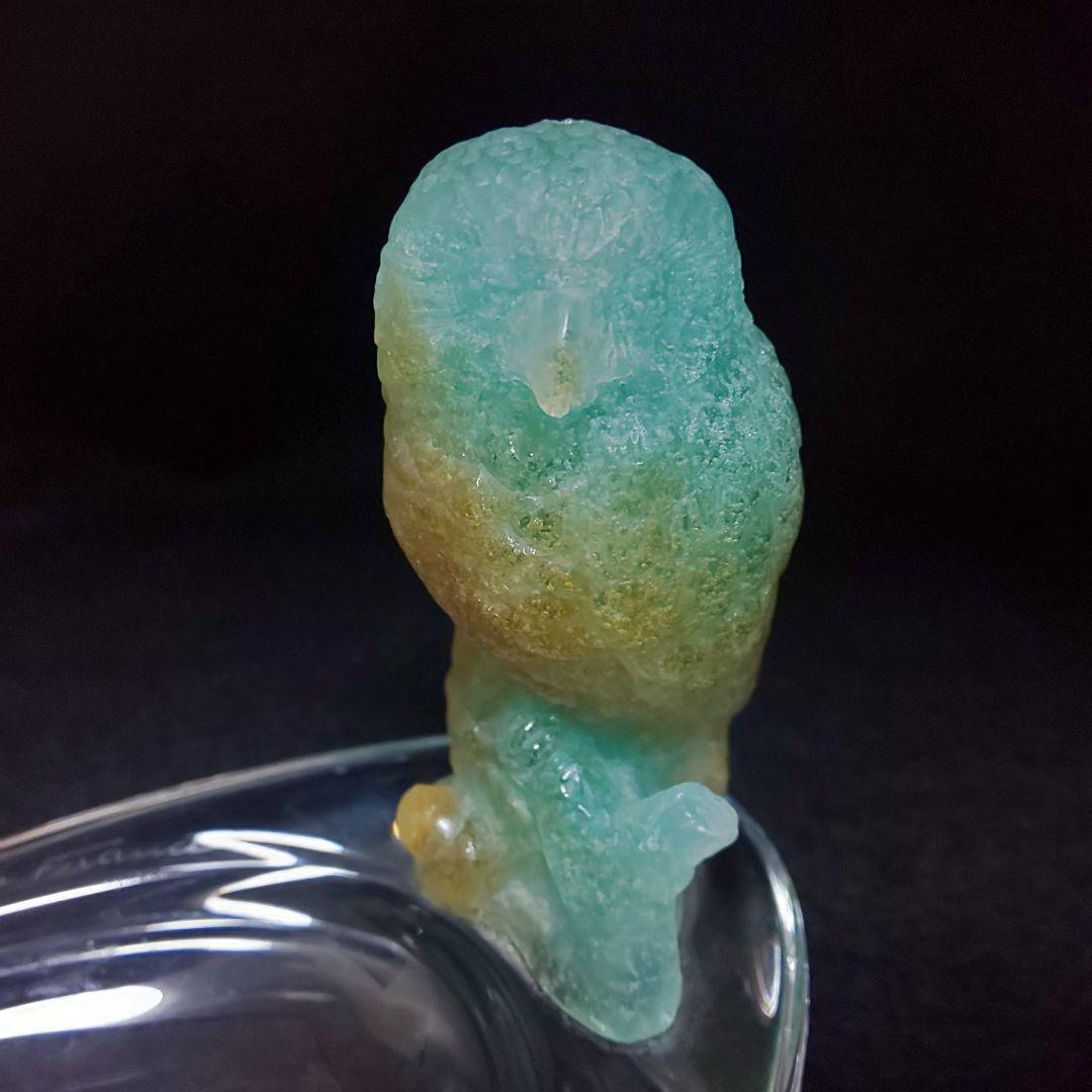 カエル ブルー ドーム フランス クリスタル 水晶 青 蛙 置物 ガラス