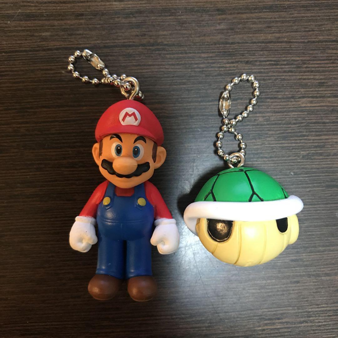 スーパーマリオブラザーズ マリオ カメ甲羅 キーホルダー 2個セット