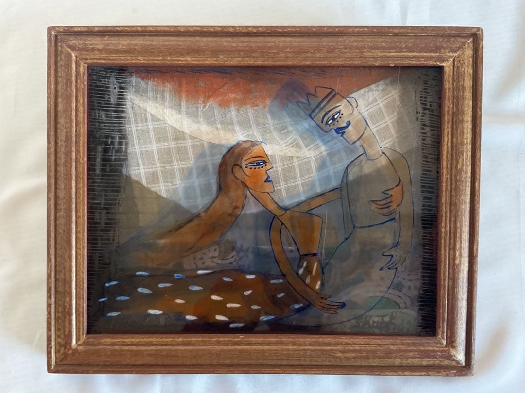 Shubha Gokhale (1959~)コラージュアート「Couple」真作 アンティーク