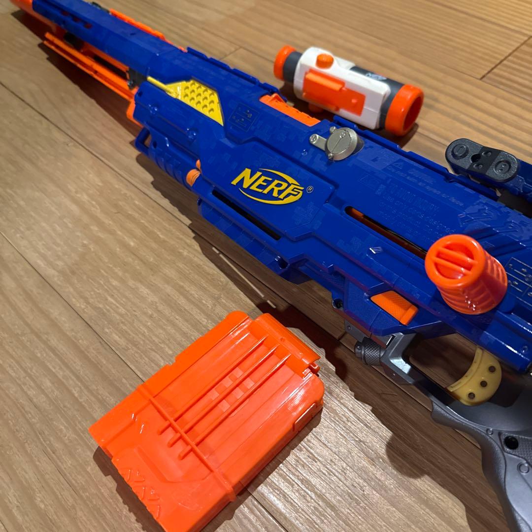 NERF スナイパーライフル トイガン 青/オレンジ スコープ付き
