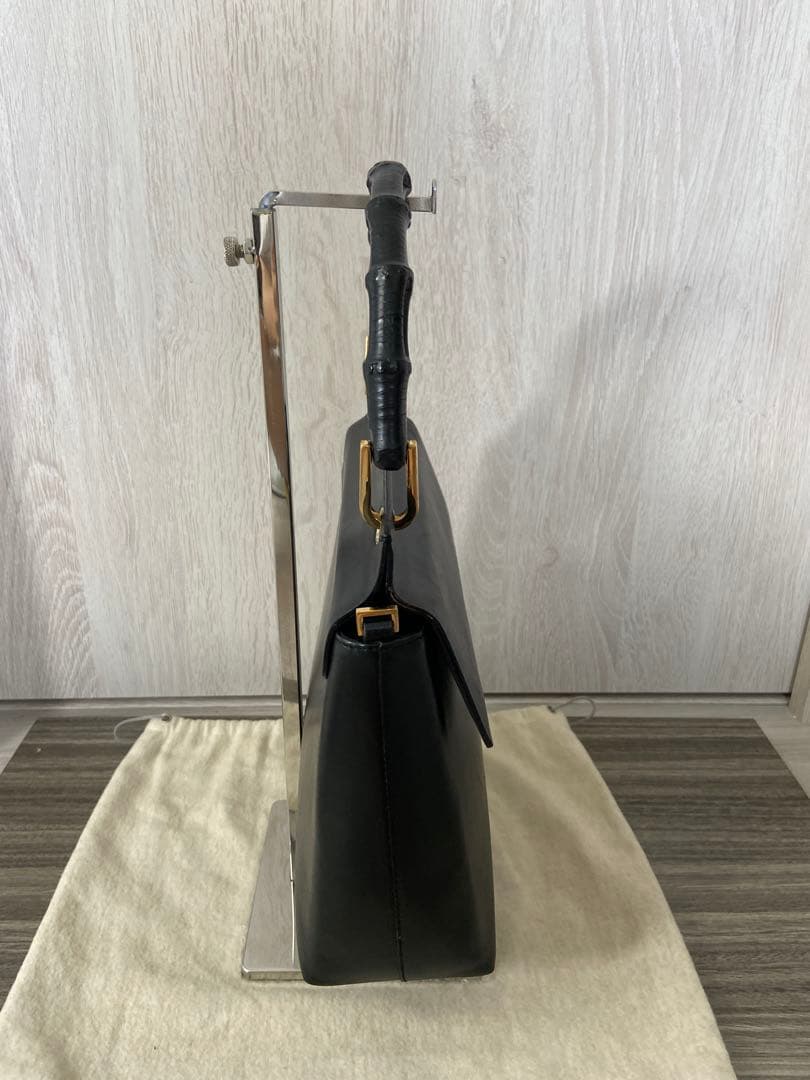 GUCCI ハンドバッグ　バンブー　レザー　ブラック　手持ち　フォーマル　保存袋