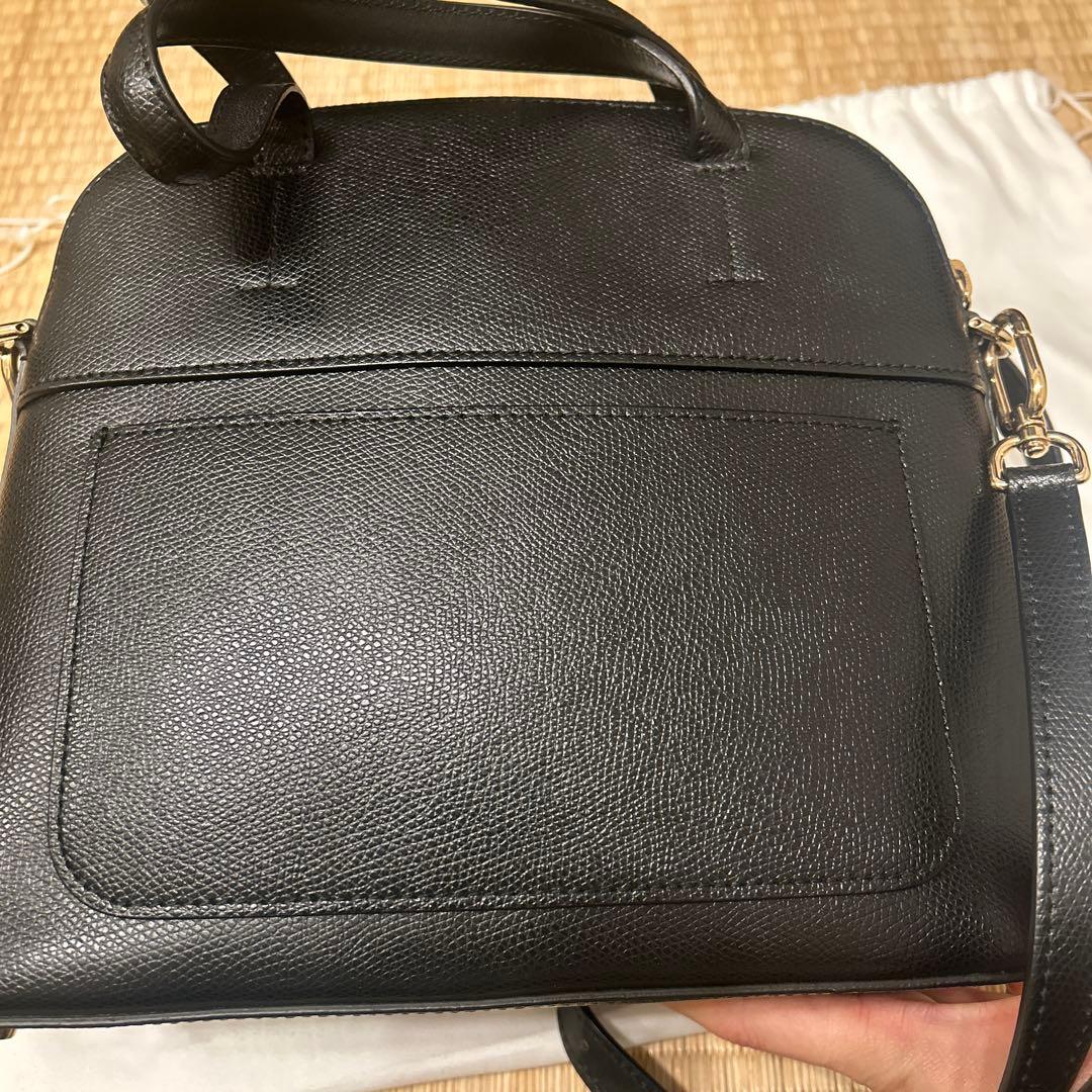 FURLA パイパー　ブラックレザーハンドバッグ