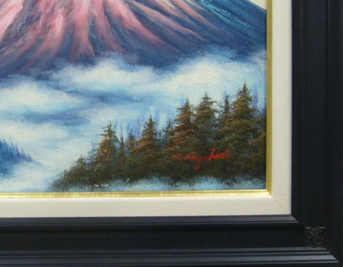 絵画 油絵 作者不詳 肉筆油絵 風景画 富士山