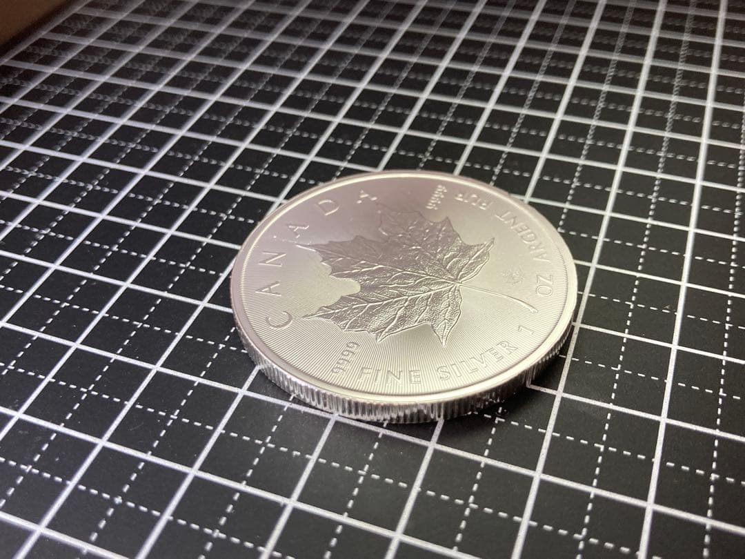 《カナダ》メイプルリーフ5ドル銀貨(2022年) ※小キズあり