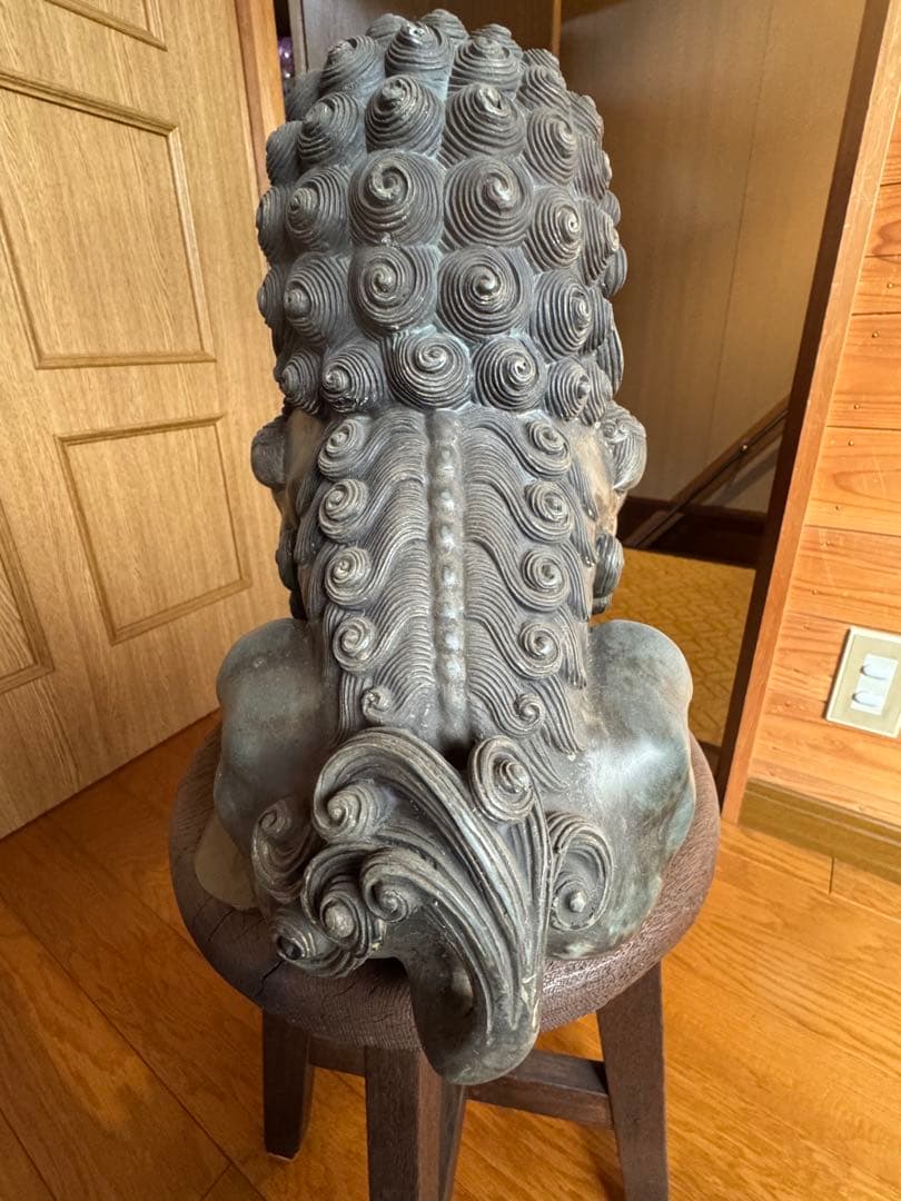 彫刻 獅子 シーサー 石 唐獅子牡丹