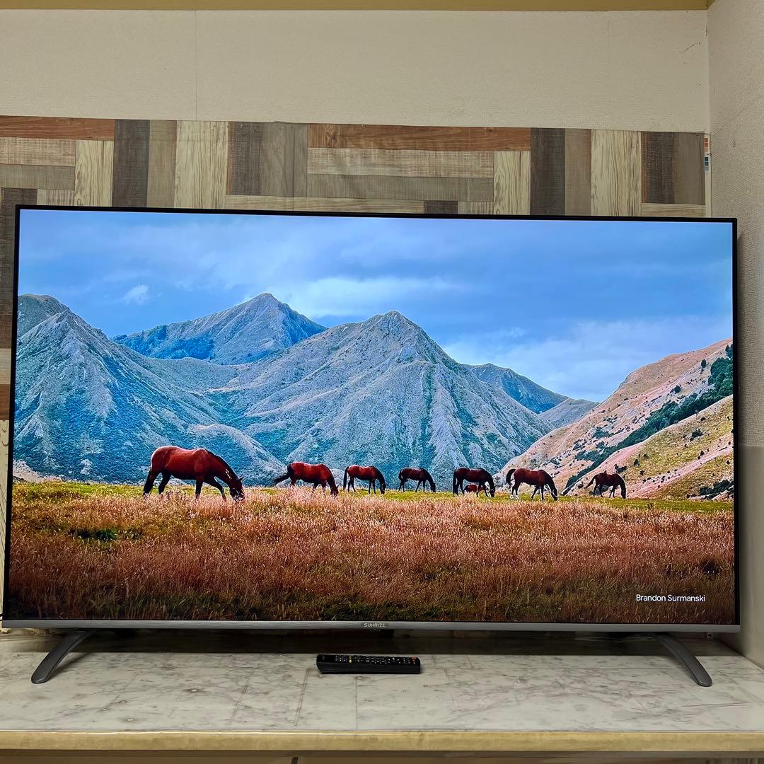 りさらさん専用全国送料込サンライズ65V型フレームレス 4Kテレビ高画質