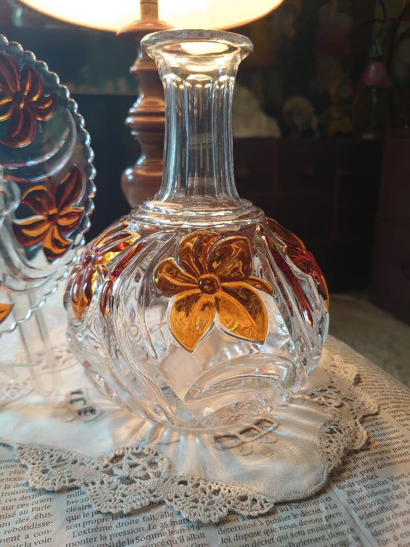 売約済」1900s'アンティーク「Sant Louis 」デキャンタプレート付