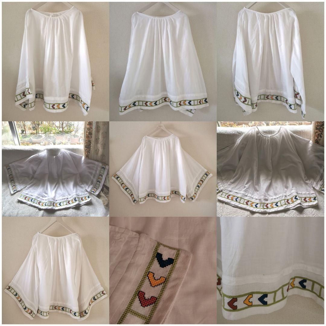 アンティークベルギー ニードルポイント色糸手刺繍 柔らかなファイン