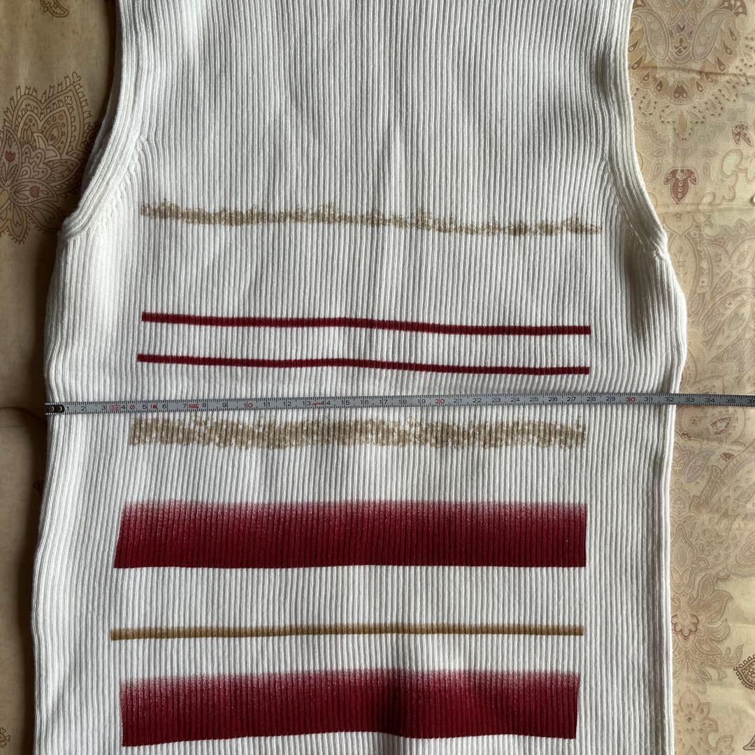 CHANEL シャネル　タンクトップ リブ ニット ボーダー ITALY 44