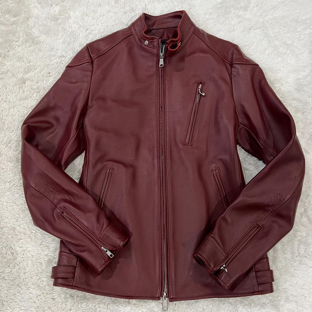 極美品バッファローボブズシングルシープレザーライダースレザージャケット