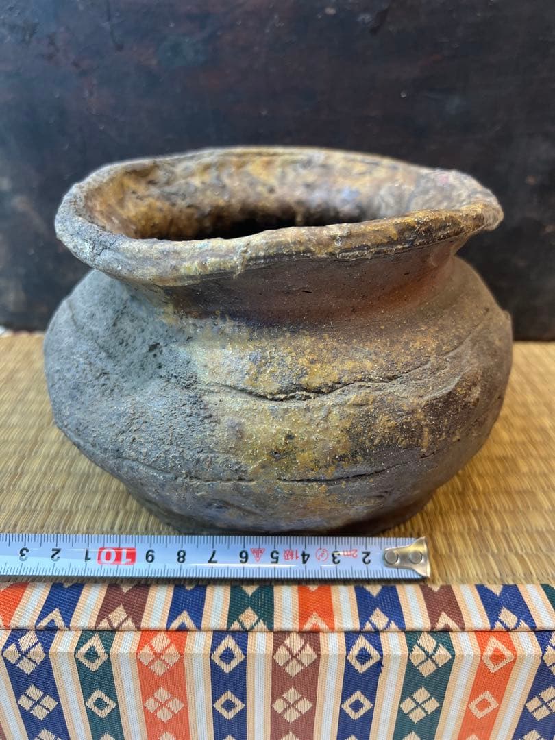 ［珍品］常滑焼、花瓶か水指、自然柚、江戸期　送料込み