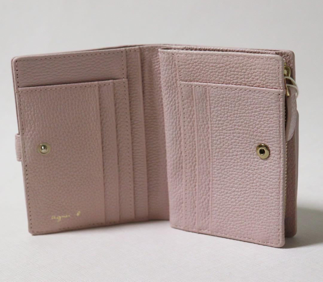 《アニエスベー》箱付新品 現行モデル ベルトデザイン 型押しレザー 2つ折り財布