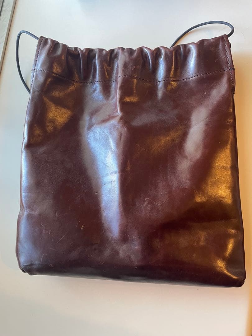 tochca レザー巾着袋 ダークブラウン