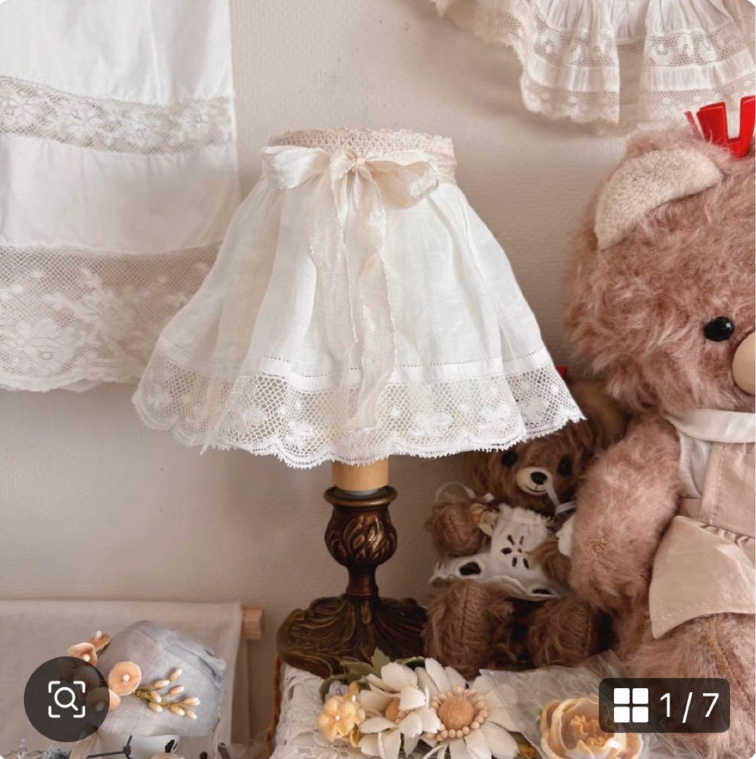 ランプシェード 2点セット フリルカバー フランスアンティーク レース