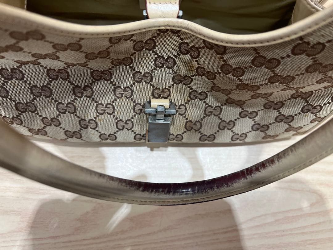 GUCCI グッチ ジャッキー GG柄 ショルダーバッグ キャンバス×レザー