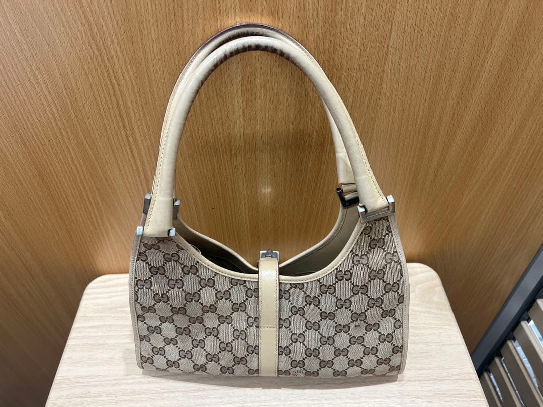 GUCCI グッチ ジャッキー GG柄 ショルダーバッグ キャンバス×レザー