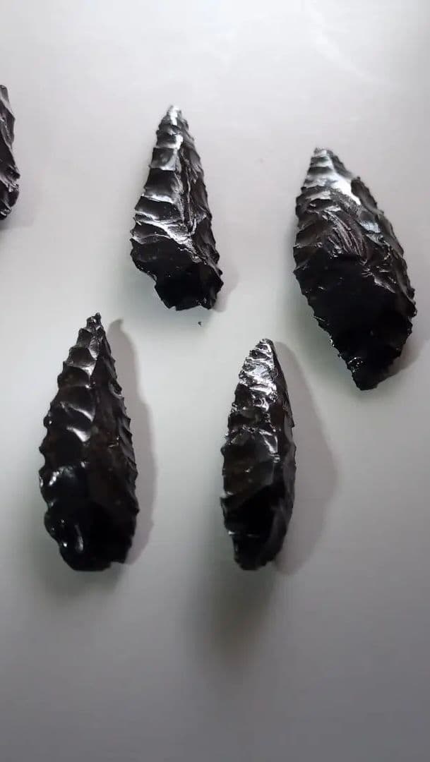 値下げ 槍~鏃 ✖ 12 石器 291 模写 黒曜石サンプル セット