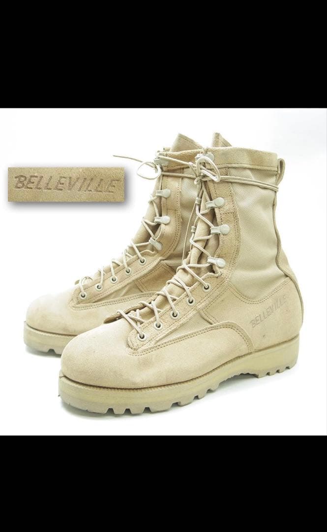 BELLEVILLE ミリタリーブーツ ベージュ - メルカリ