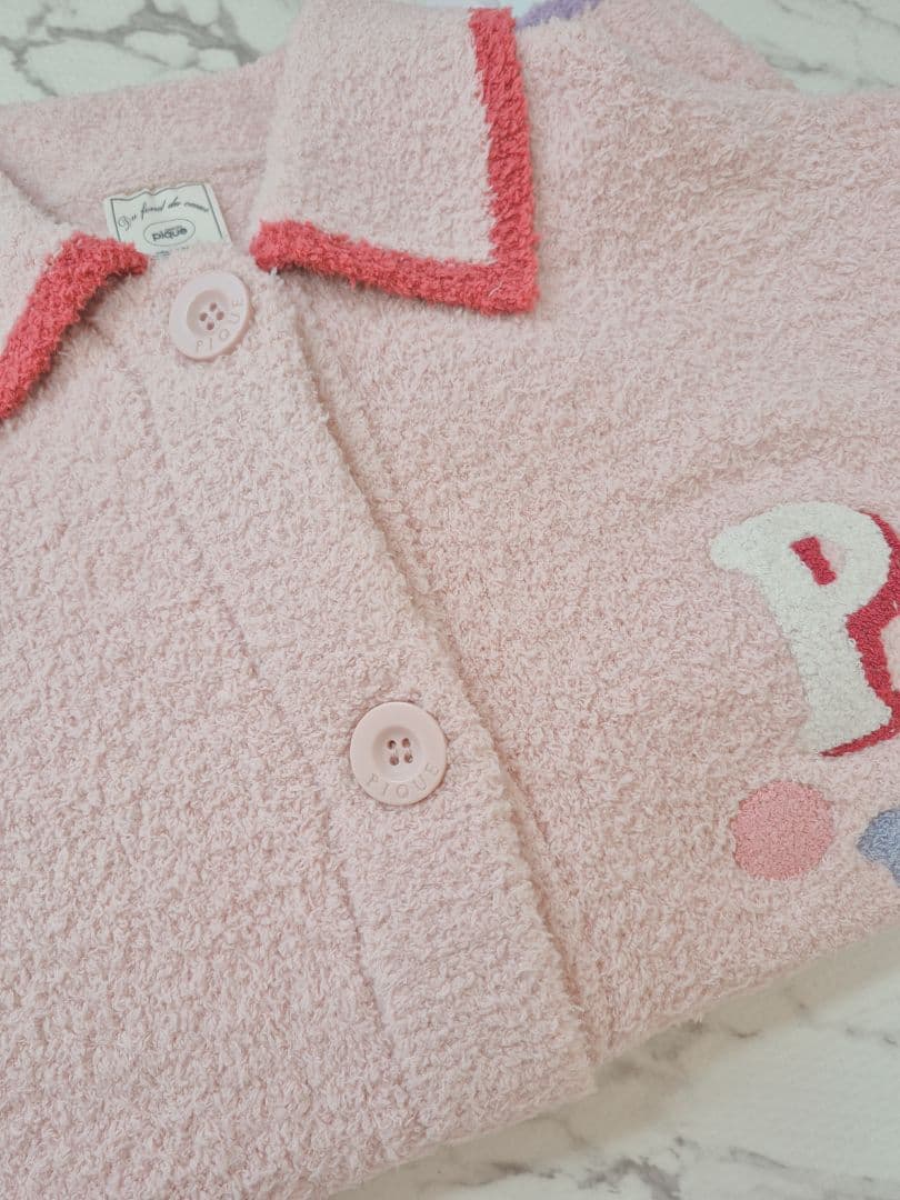 【新品タグ付き】ジェラートピケ ダックスフンド柄ジャガードカーディガン【PNK】