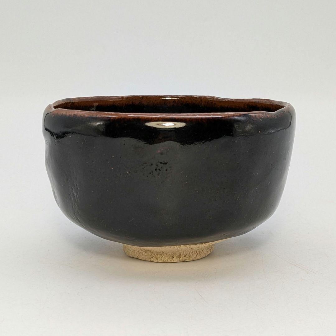 高橋道八 黒釉茶盌 共箱合布 抹茶碗 抹茶茶碗 茶道具 茶器 食器 京焼 清水焼
