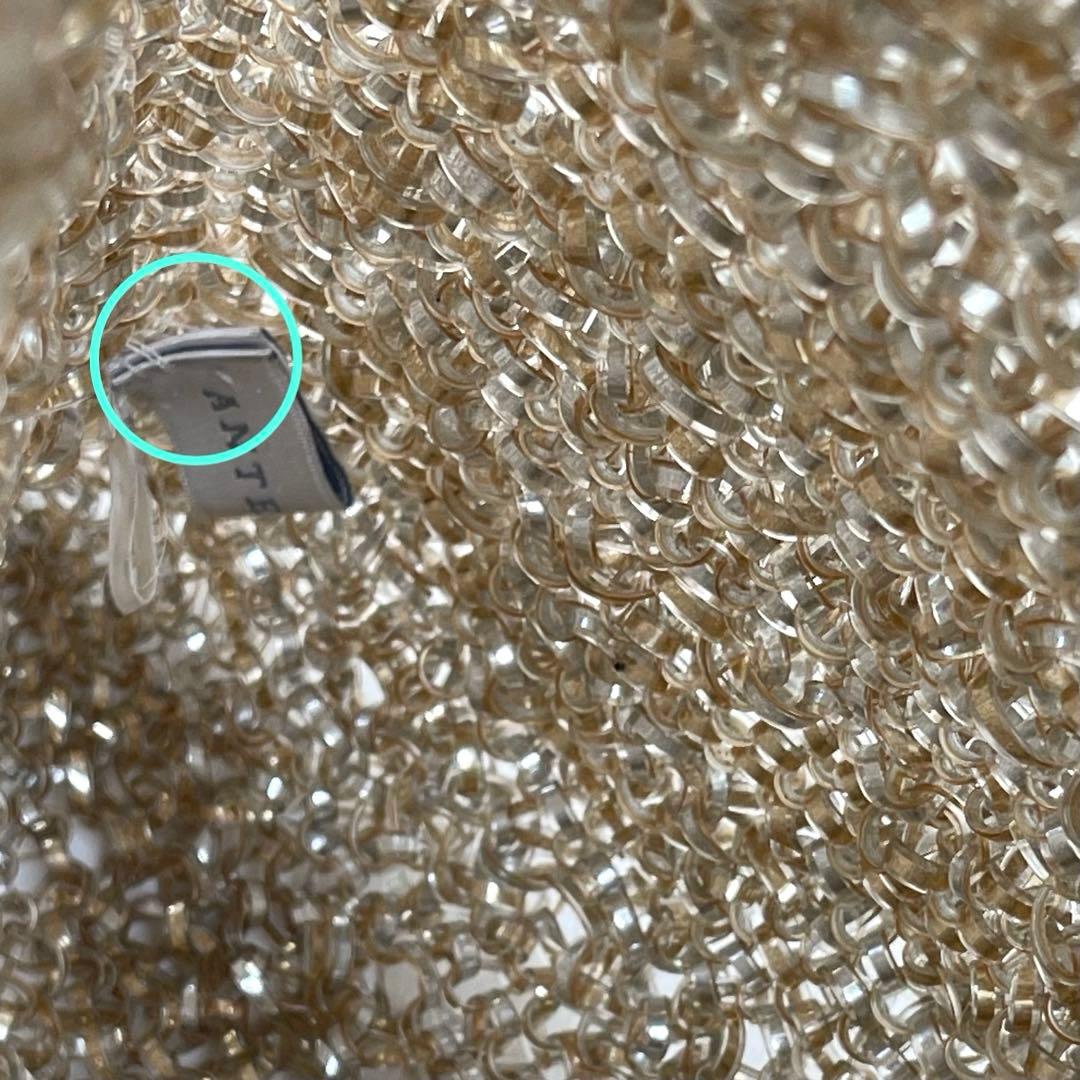 【保存袋付き】アンテプリマ　ワイヤーバッグ✨人気色シルバーゴールド✨ラージ