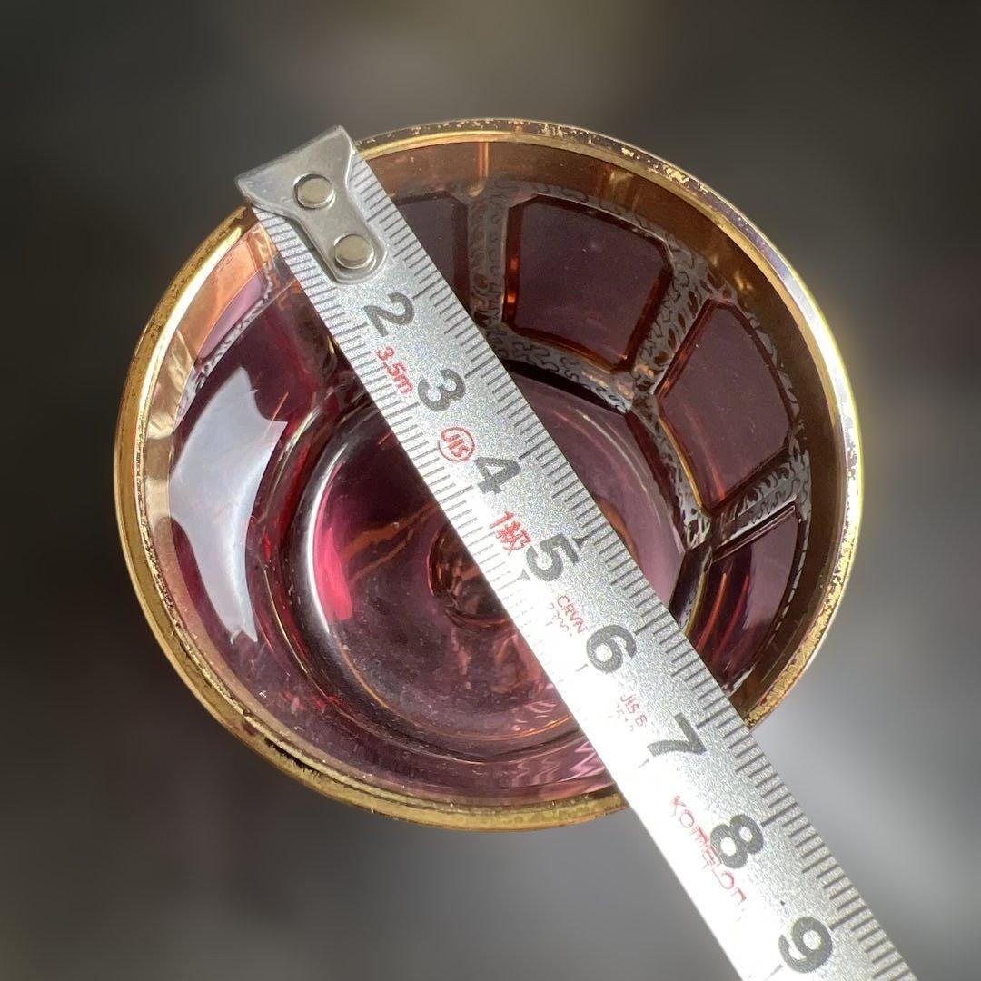 ボヘミア パネルグラス4点 高さ17.6㎝ 東Y7-1020☆1F