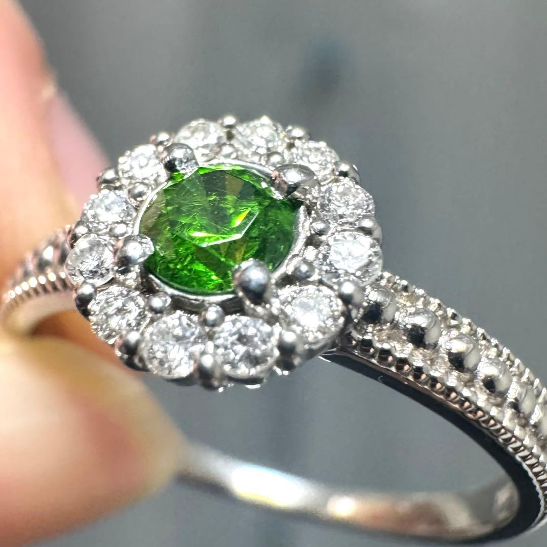 デマントイドガーネット　ダイヤモンド　指輪