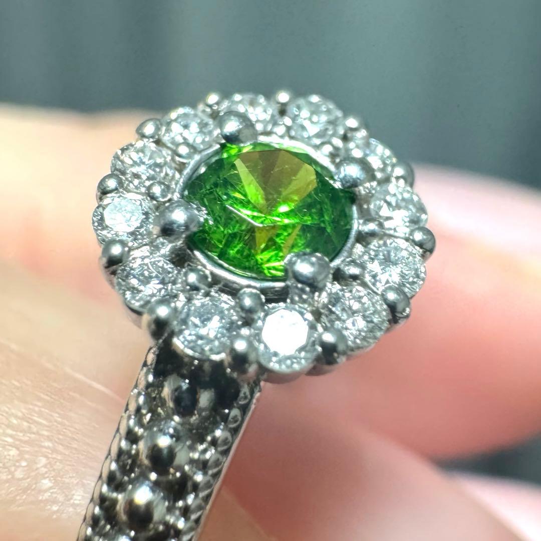 デマントイドガーネット　ダイヤモンド　指輪