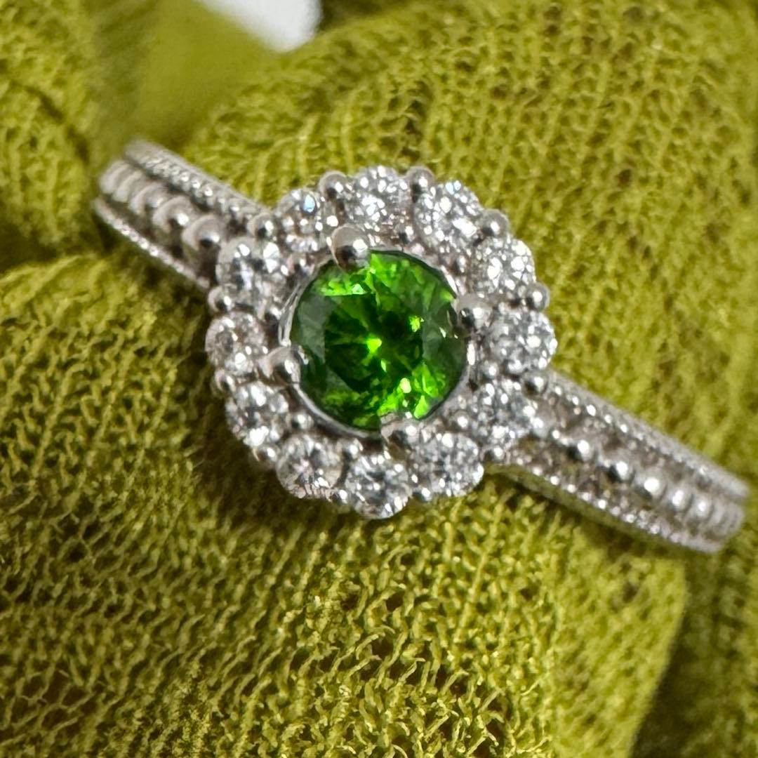 デマントイドガーネット　ダイヤモンド　指輪