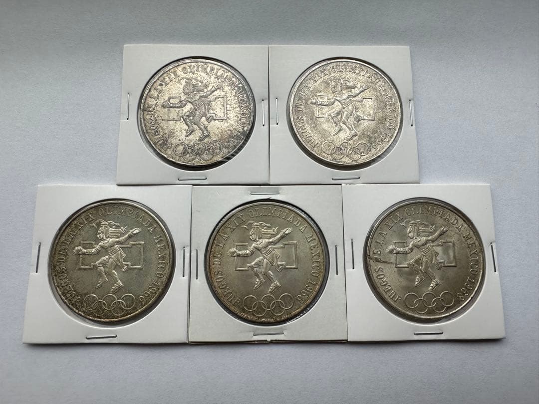 メキシコ銀貨 5枚 銀貨 - メルカリ