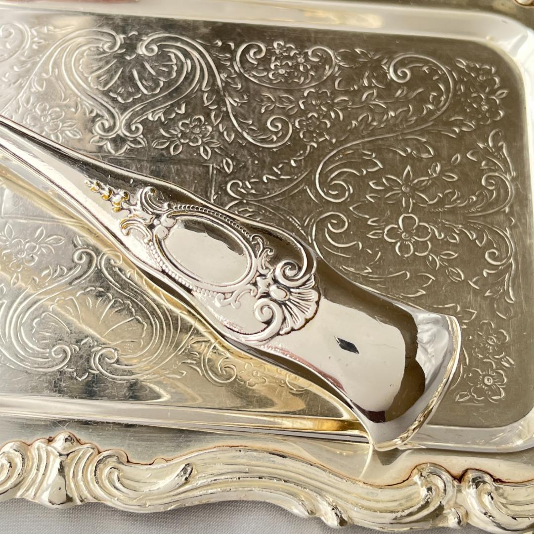 【仏蘭西】ライオン脚のトング【シルバープレート】 16cm