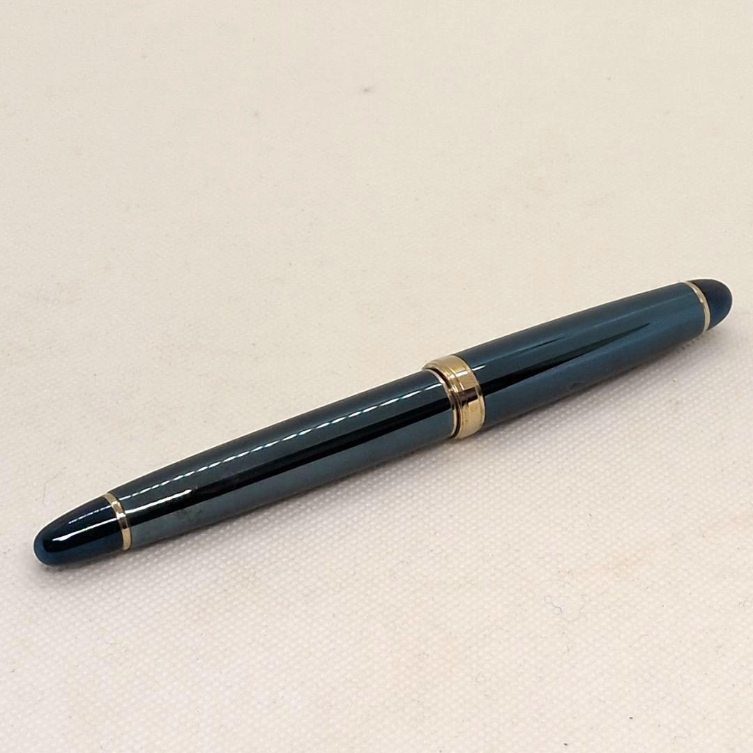 美品 18K】セーラー ピース ブルーチタニウム 万年筆 MF 文房具 18金