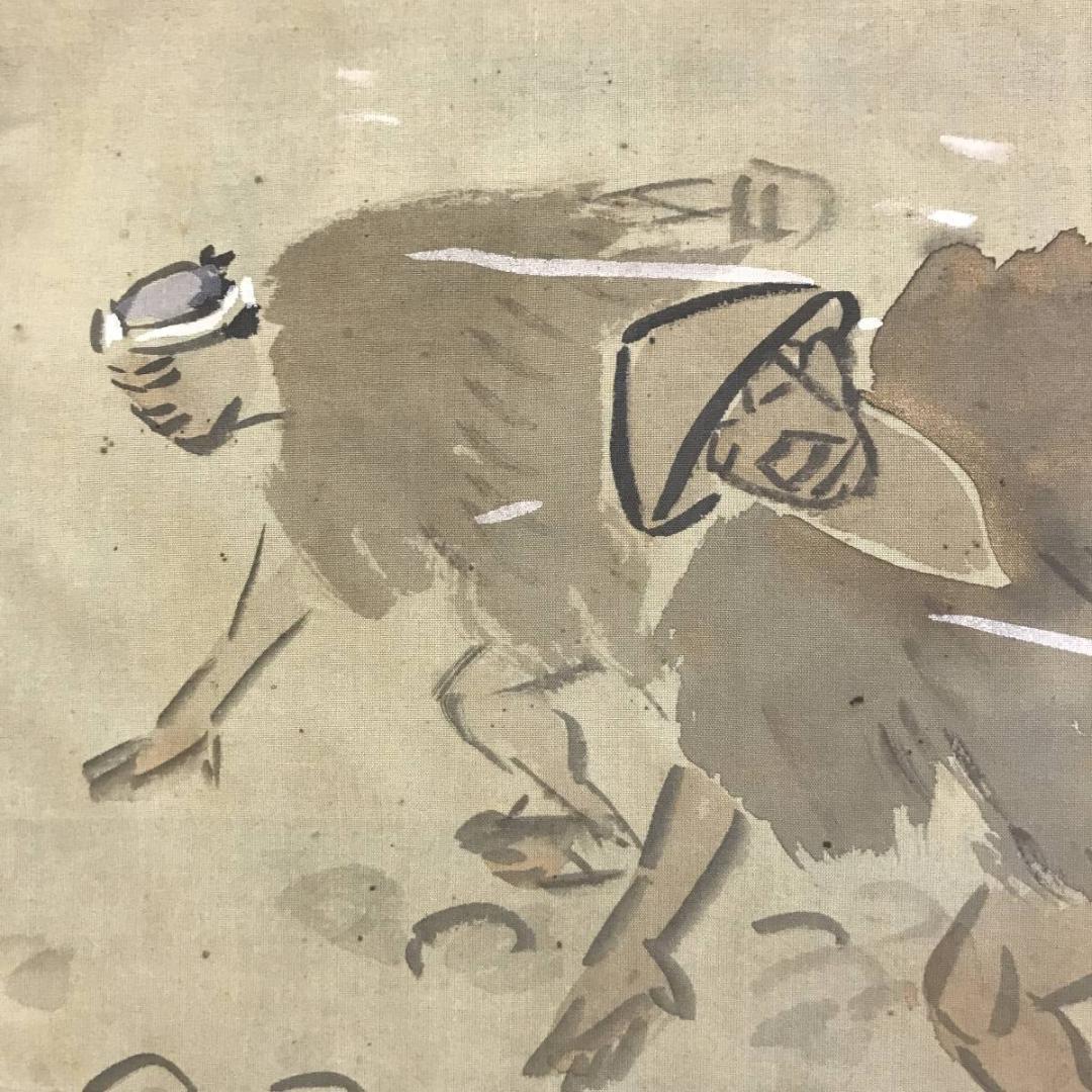 【真作】小山栄達/曳き舟図/掛軸/名家伝来/AD-390