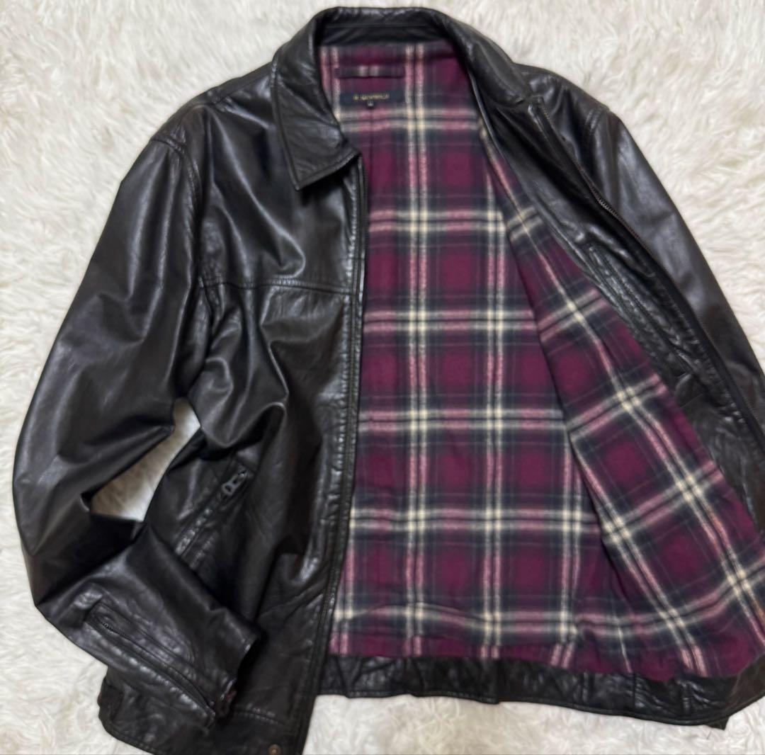 極上ラムレザー】 ポールスミス シングルライダースジャケット 裏地