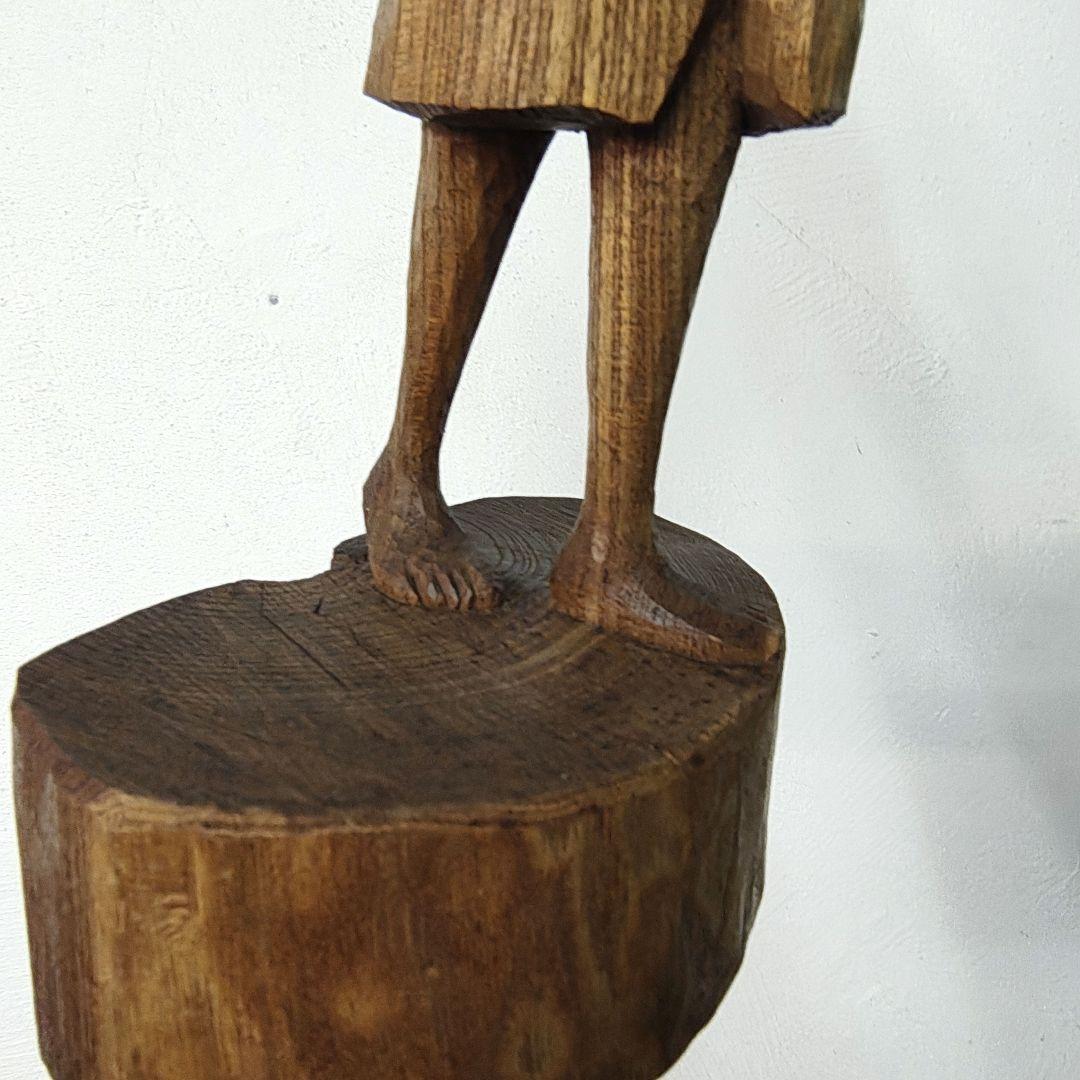 アイヌ 木彫り 彫刻 一刀彫 槐 メノコ