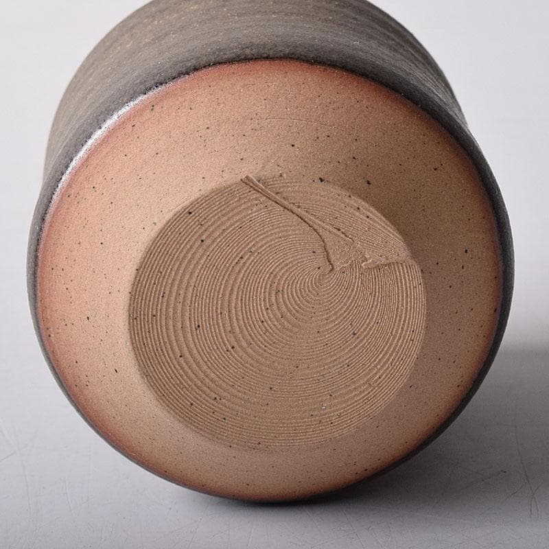 茶道具 暁窯 岡田暁山造 茶入 仕覆付 共箱 V 7881