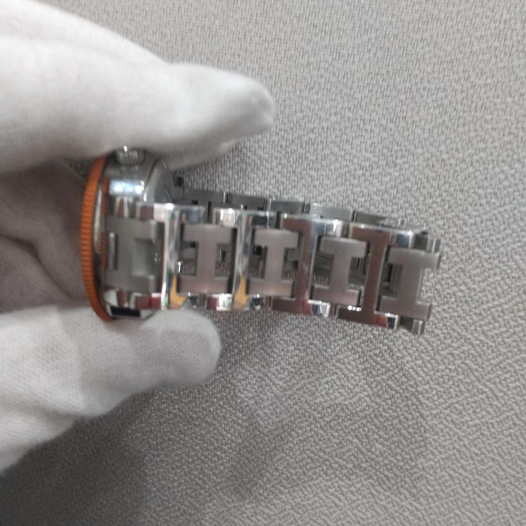良品 エルメス クリッパー メンズ 腕時計 オレンジ 電池交換済み