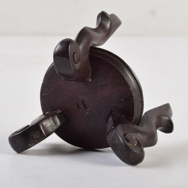 中国　支那　三彩　花文瓶　花瓶　唐木台付　時代箱　C　9013