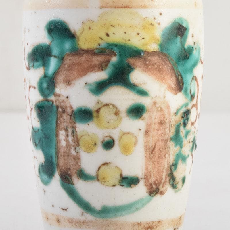 中国　支那　三彩　花文瓶　花瓶　唐木台付　時代箱　C　9013