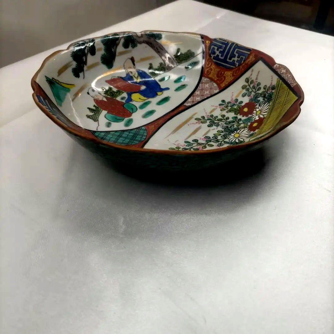 九谷焼　古九谷　庄三　色絵　6寸皿　なます皿　小皿　小鉢　5客セット