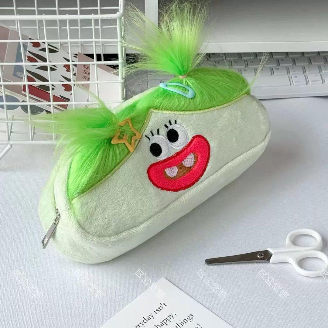 黄緑 ニコニコ顔 大人気 かわいいキャラクター筆箱 - メルカリ