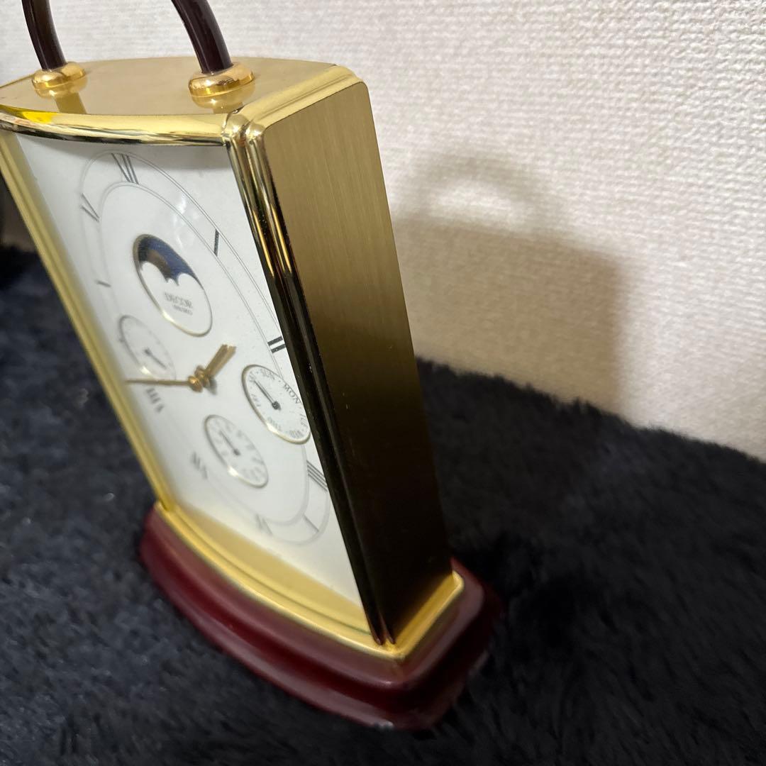 激レア SEIKO DECOR 卓上時計 ムーンフェイズ ゴールド - メルカリ