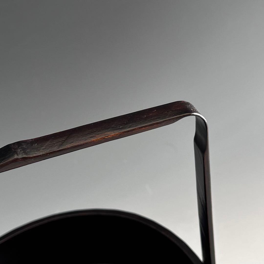 茶道具　黒一閑塗　丸手付　煙草盆　宗明　共箱　山中塗　宗旦好　茶会　茶事