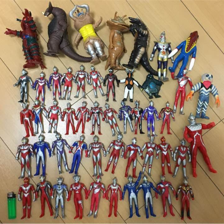 昭和レトロ】ウルトラマン&セブン 30cmソフビ フィギュアセット 右腕欠