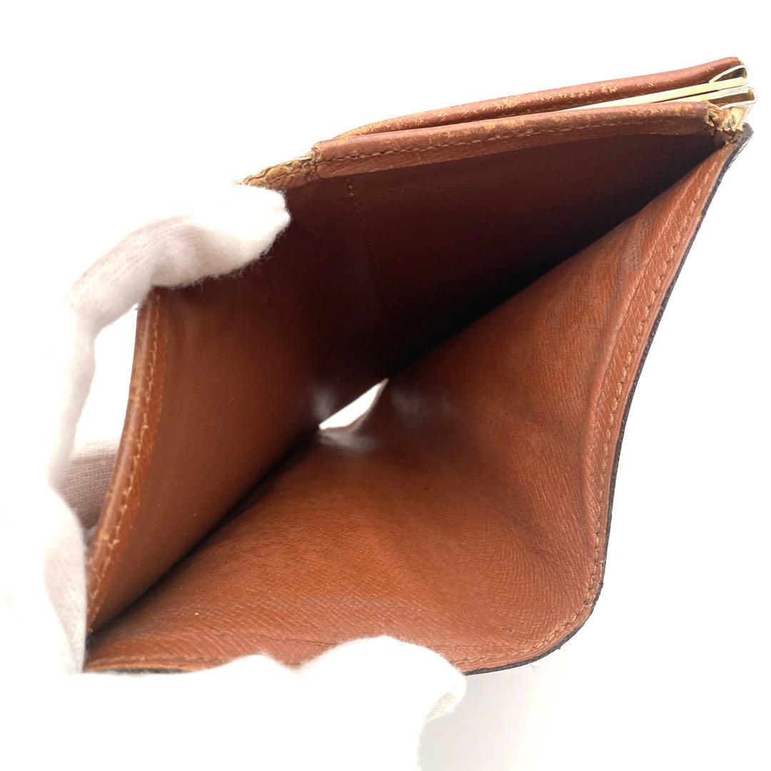 ルイヴィトン モノグラム ヴィエノワ がま口 二つ折り財布 ブラウン