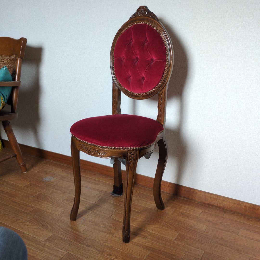 ☆バリ本物 当時物☆昭和レトロなアンティーク調 猫脚 ロココ調 チェア