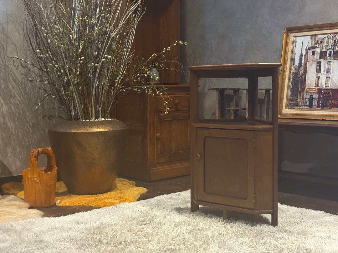 karimoku カリモク 電話台 ファックス台 コーナーキャビネット IZ 椅子