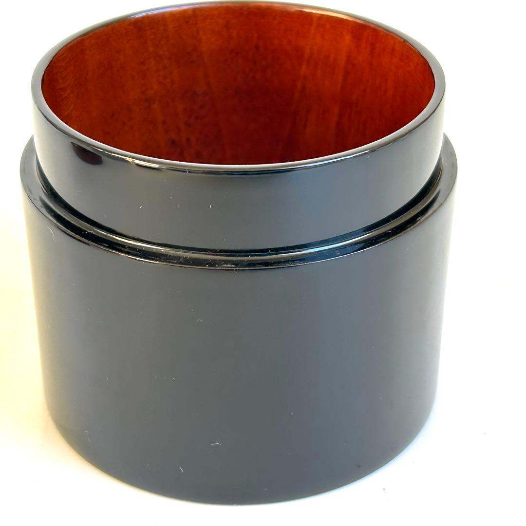 【美品.希少】漆器　茶筒　茶器　茶道具　木製　漆塗 蒔絵　螺鈿 御所車 小