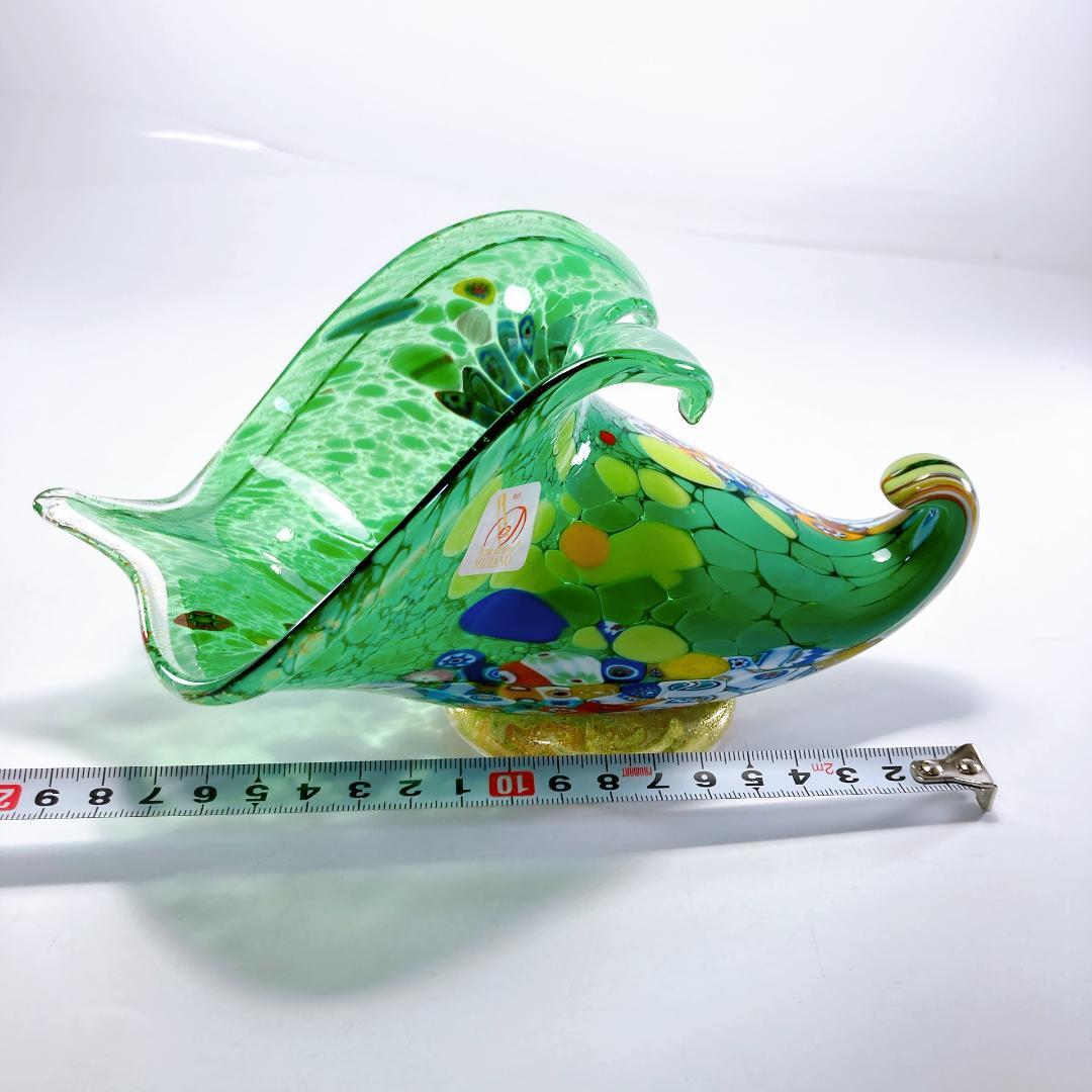 希少】ムラノ ミルフィオリ シェル モチーフ オブジェ ムラーノ|1498